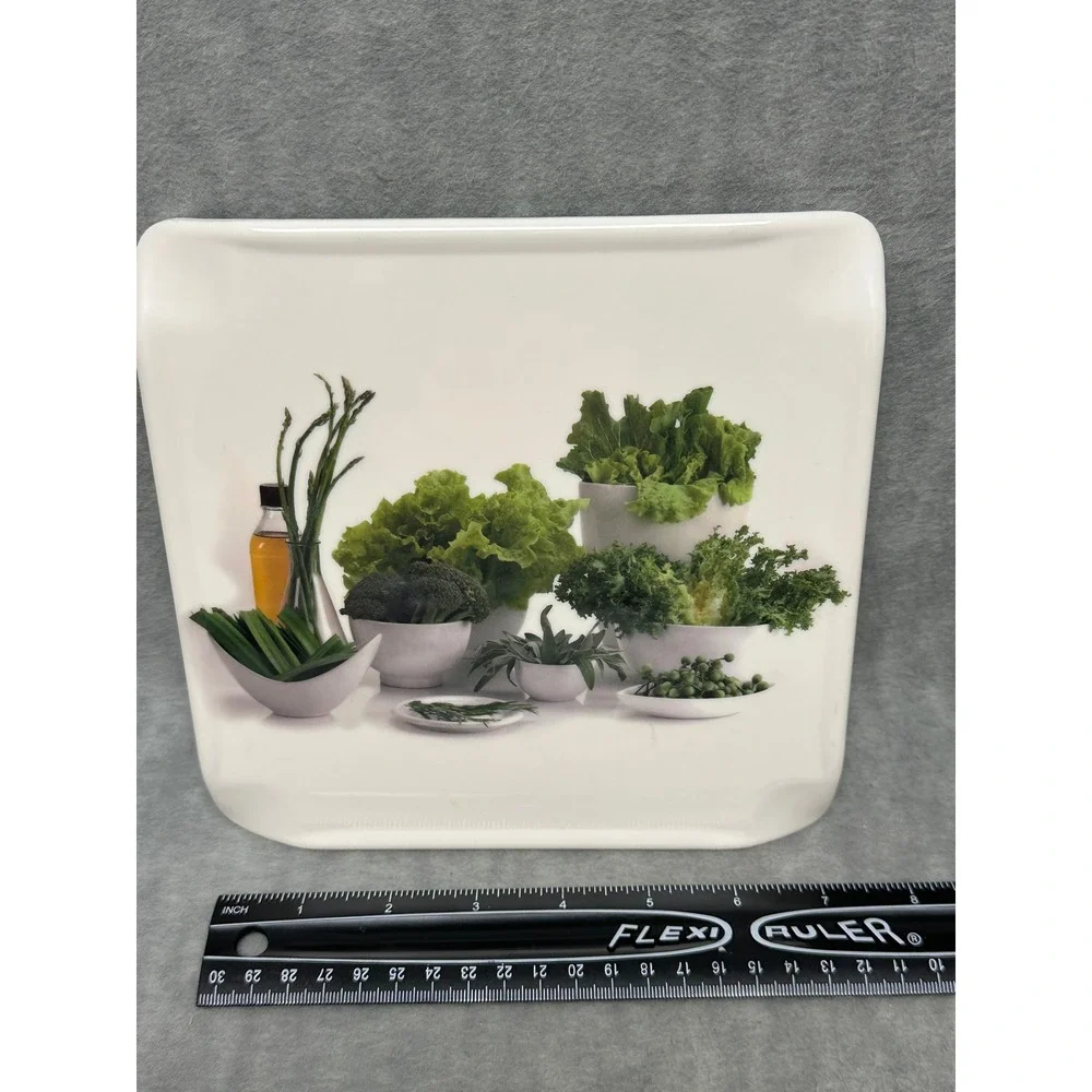 Servewell Square Set Melamine Cutting‎ Stands Boards 7.5in Vegetable Print New